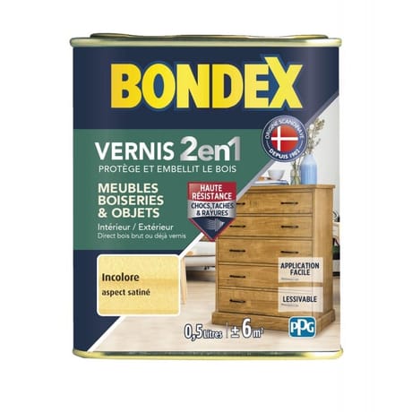 Bondex vernis bois incolore satin 0.5l