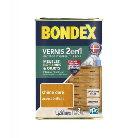 Bondex vernis bois chêne doré brillant 0.25l