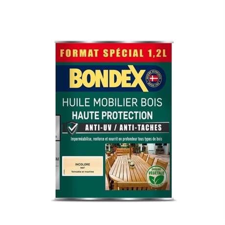 Bondex huile mobilier incolore 1.2l