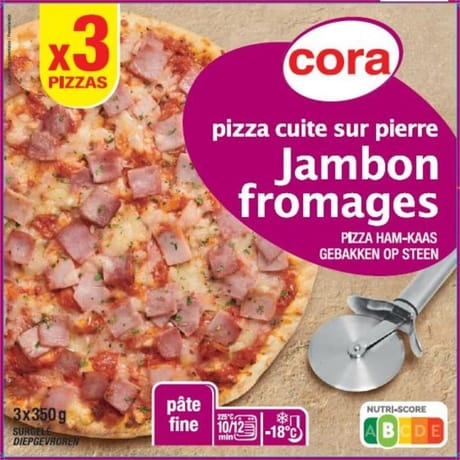 Cora pizza cuite sur pierre jambon fromages 3X350Gg