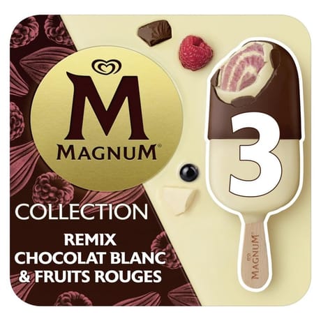 Magnum collection chocolat blanc & fruits rouges 3x85ml 196g