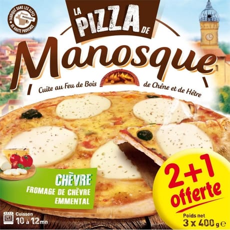 La pizza de manosque pizza chèvre 3x400g (2+1 offerte)