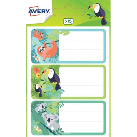 AVERY - 15 étiquettes scolaires L 76X34 MM Jungle