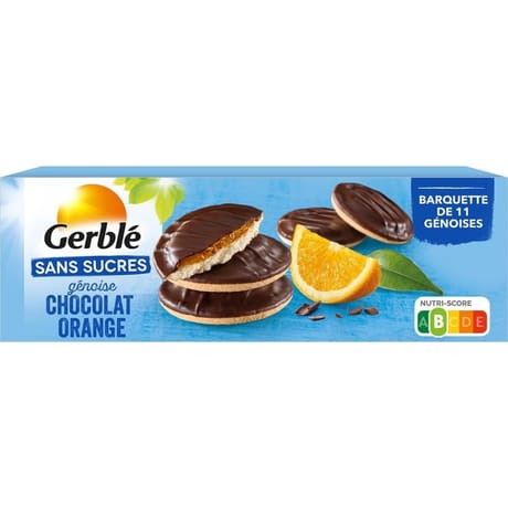 Gerblé génoises chocolat orange sans sucre 140g
