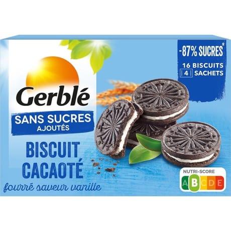Gerblé biscuit cacaoté vanille sans sucres ajoutés 176g