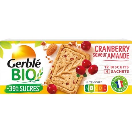 Gerblé bio sablé amande cranberry bio 132g