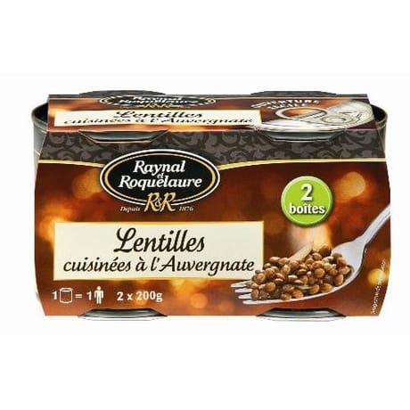 Raynal et Roquelaure lentilles cuisinées à l'auvergnate - 2x 200g