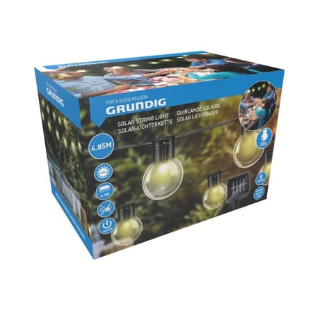 Guirlande solaire 20 boules  485x8x5cm grundig  4,85m