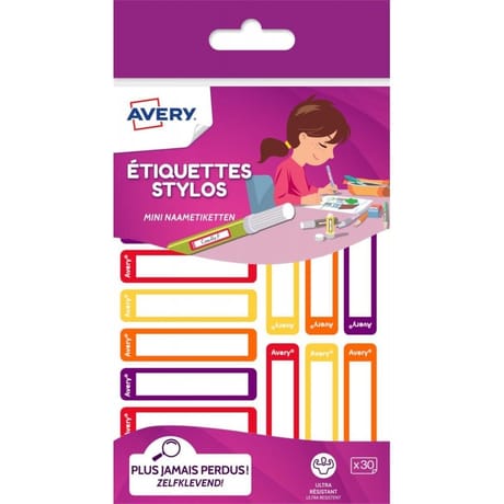 Avery 30 étiquettes stylo (jaune orange) 50x10 mm