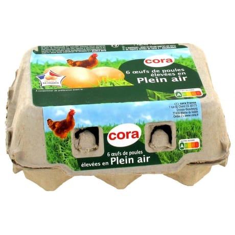 Cora 6 oeufs plein air calibre gros n°1