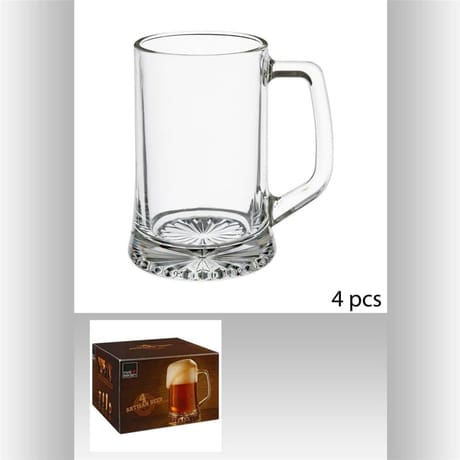 Lot de 4 chopes à bière avec anse 32 cl