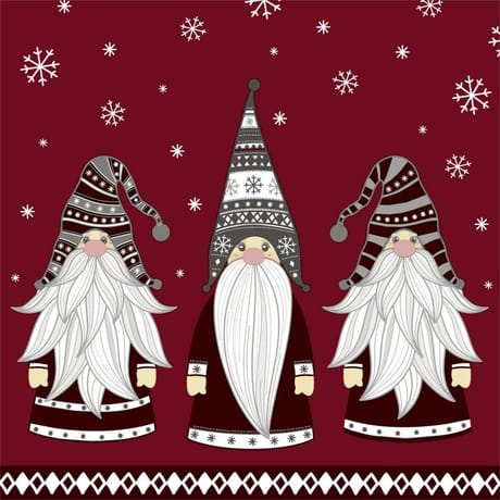 Serviettes x20 gnomes 33x33cm 3 plis