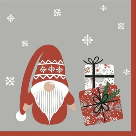 20 serviettes 33x33cm 3 plis gnome with gifts