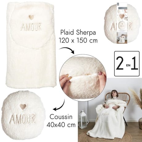 "Coussin- plaid" amour