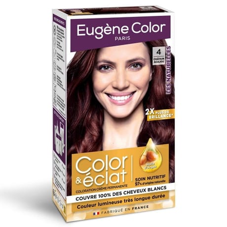 Eugène color coloration crème permanente les naturelles 4 châtain acajou