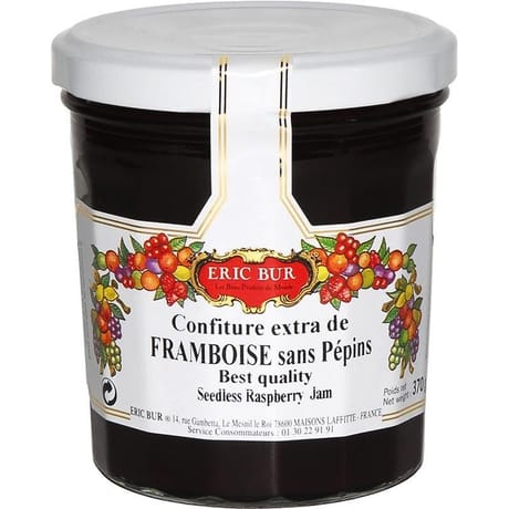 Eric Bur confiture extra de framboise sans pépin 370g