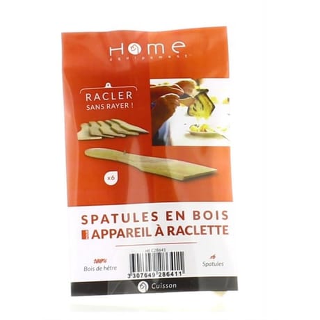 Home Equipement spatules à raclette en bois par 6 C28641