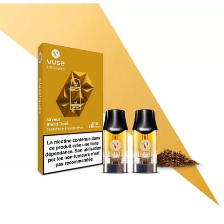 Vuse epod capsule vpro saveur blend dore 18mg/ml