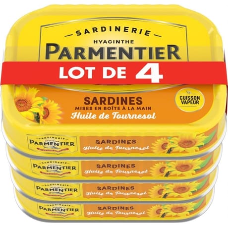 Parmentier sardines huile 135 g lot de 4 540g