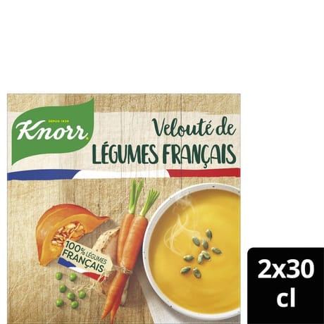 Knorr soupe liquide veloute de legumes francais 2x300ml 618g