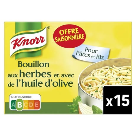 Knorr bouillon aux herbes et à l'huile d'olive 15 tablettes 150g