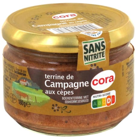 Cora terrine de campagne aux cèpes 180g