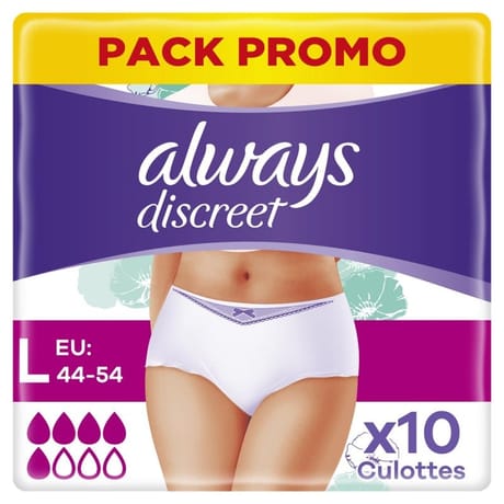 Always discreet culottes incontinence normal taille L x10