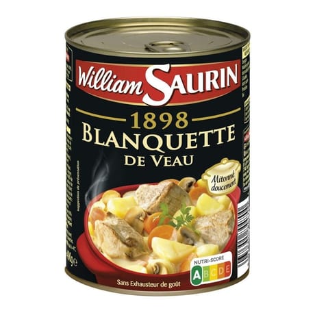 William Saurin 1898 blanquette de veau pommes de terre carottes fondantes - plat cuisiné 400g