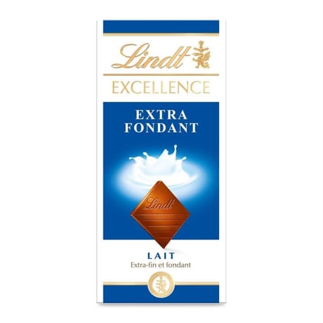 Lindt excellence tablette de chocolat lait extra fondant 100g