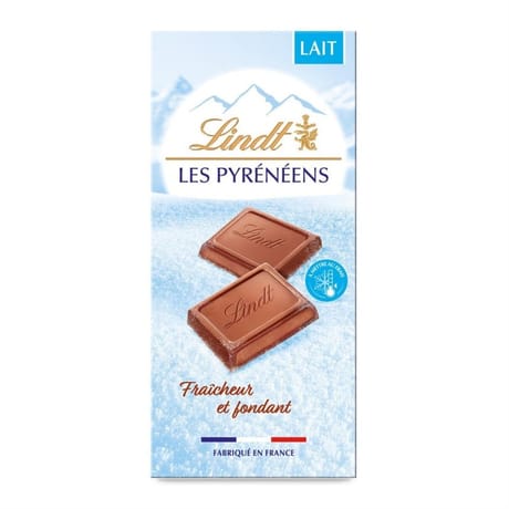 Lindt tablette de chocolat es pyrénéens lait 150g