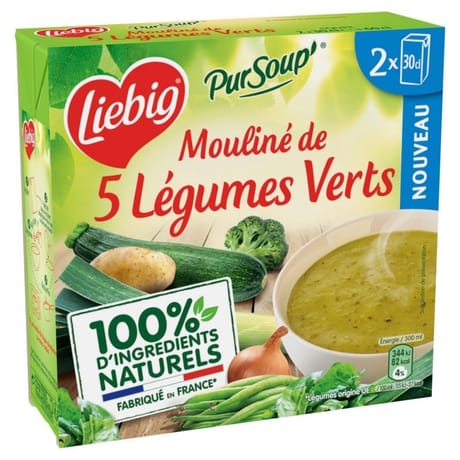 Liebig pursoup mouliné de 5 légumes verts 2x30cl