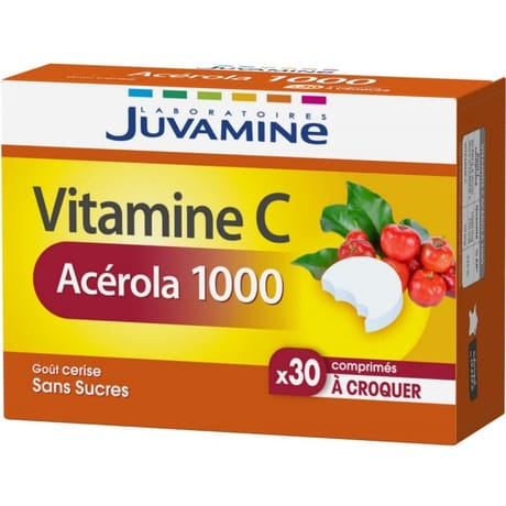 Juvamine acerola 1000 mg 30 comprimés à croquer 68g