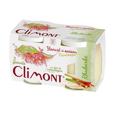 Climont yaourt lait entier de montagne fruits de saison 2x125g