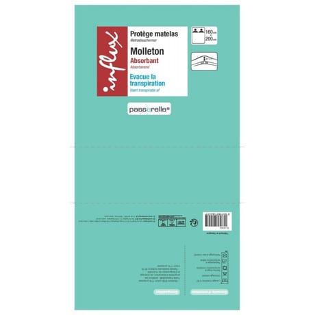 Influx protège-matelas 160x200cm molleton absorbant