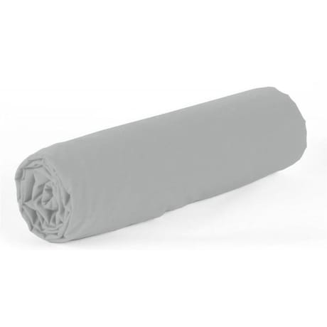 Drap housse 90x190 "uni 57 fils gris perle"