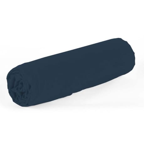 Drap housse 160x200 uni bleu 57 fils