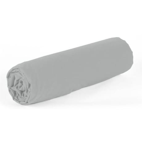 Drap housse 160x200 uni gris perle 57 fils
