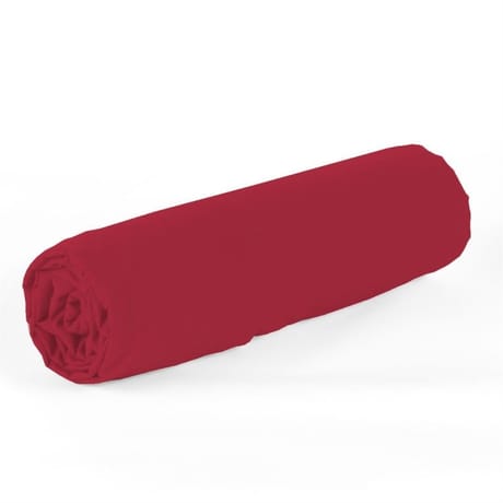 Drap housse 160x200 uni rouge 57 fils