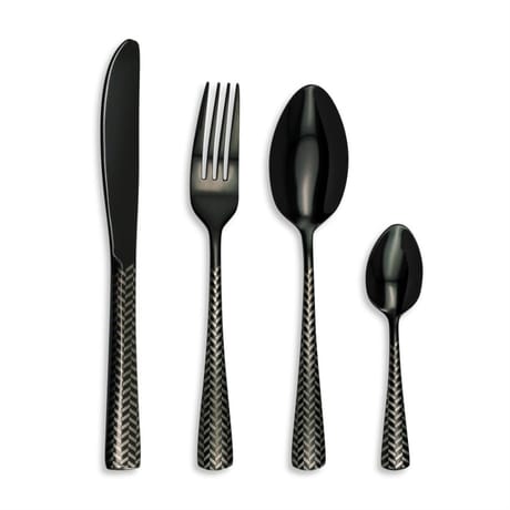 Ménagère 16 pièces chevron black mirror