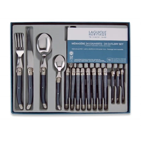 Laguiole ménagère 24 pièces anthracite