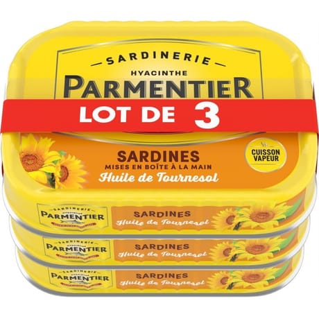Parmentier sardines huile 135gx3 405g