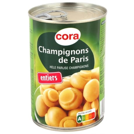 Cora champignons de paris 1er choix entiers 230g