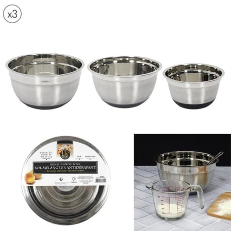 Bols pâtissiers antidérapants x3