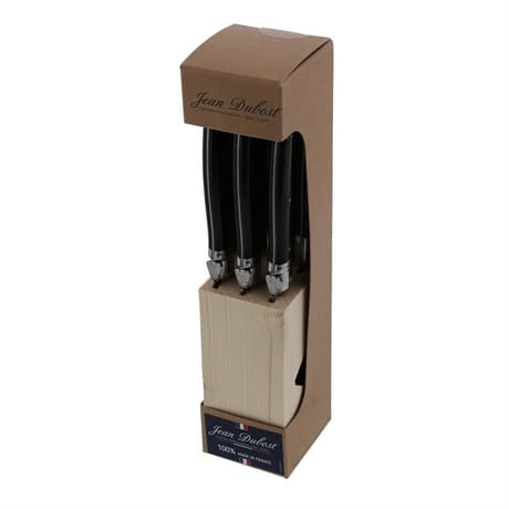 Bloc 6 couteaux laguiole noir