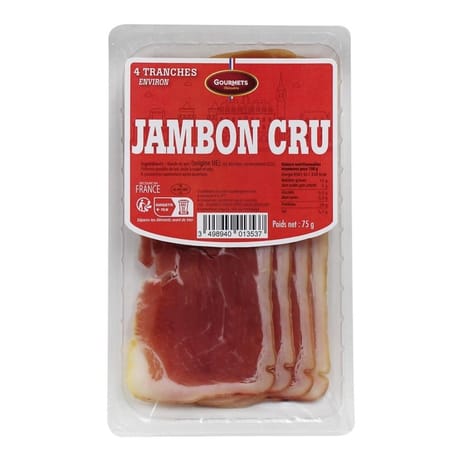 Gourmets de l'Artois jambon cru 75g