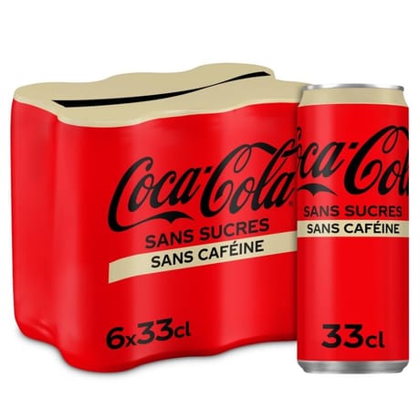 Coca Cola sans sucres sans caféine boite 6x33cl