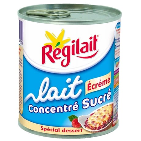Régilait lait écrémé concentré sucré boîte 397g