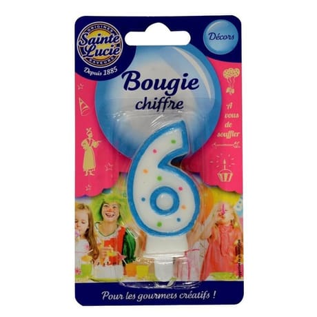 Sainte lucie bougie chiffre "6"
