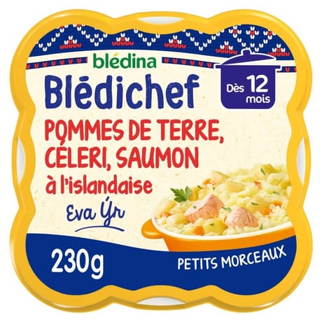 Blédina blédichef écrasé de pommes de terre céleri saumon à l'islandaise 230g