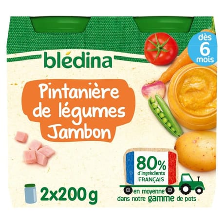 Bledina pots printanière de légumes jambon 2x200g
